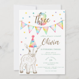 Party Animal Goat 3rd Birthday Invitation Kinder Kaart