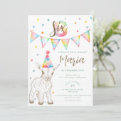 Party Animal Goat 6e verjaardag Uitnodiging voor k (Staand voorkant)