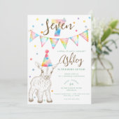 Party Animal Goat 7e verjaardag Uitnodiging voor k (Staand voorkant)