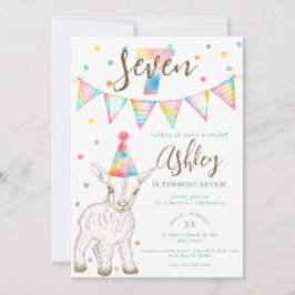 Party Animal Goat 7e verjaardag Uitnodiging voor k