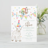Party Animal Goat 8e verjaardag Uitnodiging voor k (Staand voorkant)
