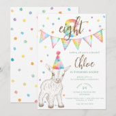 Party Animal Goat 8e verjaardag Uitnodiging voor k (Voorkant / Achterkant)
