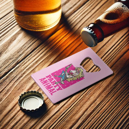 Party Animal Hair Metal Glam Rock Eenhoorn Cartoon Creditkaart Flessenopener