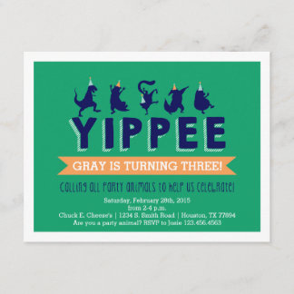 Party Animal Kinderverjaardag Uitnodiging