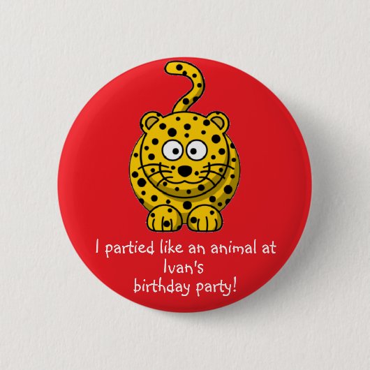 Party Animal Leopard Button Favors Party Souvenir (Voorkant)