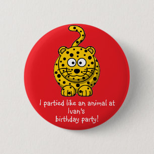 Party Animal Leopard Button Favors Party Souvenir