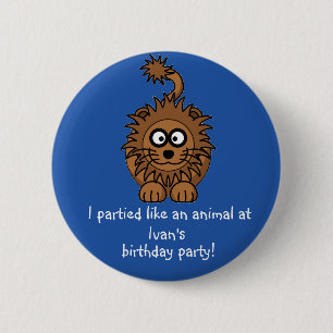 Party Animal Lion Button Favors Party Souvenirs