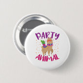 Party Animal Llama Bachelorette Birthday Ronde Button 5,7 Cm (Voorkant /achterkant)