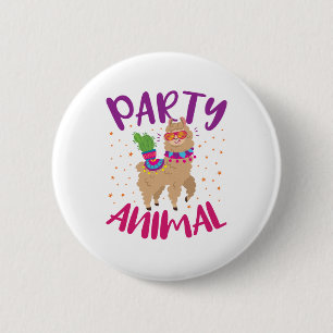 Party Animal Llama Bachelorette Birthday Ronde Button 5,7 Cm