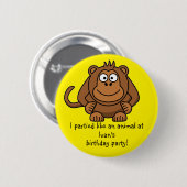 Party Animal Monkey Button Favors Party Souvenirs (Voorkant /achterkant)