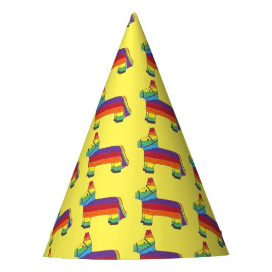 Party ANIMAL Rainbow Donkey Piñata Birthday Fiesta Feesthoedjes (Voorkant)