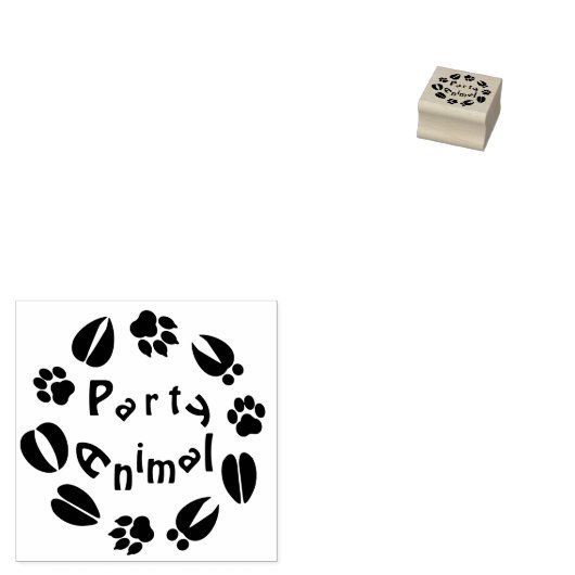 "Party Animal" Rubberstempel (Gestempeld)