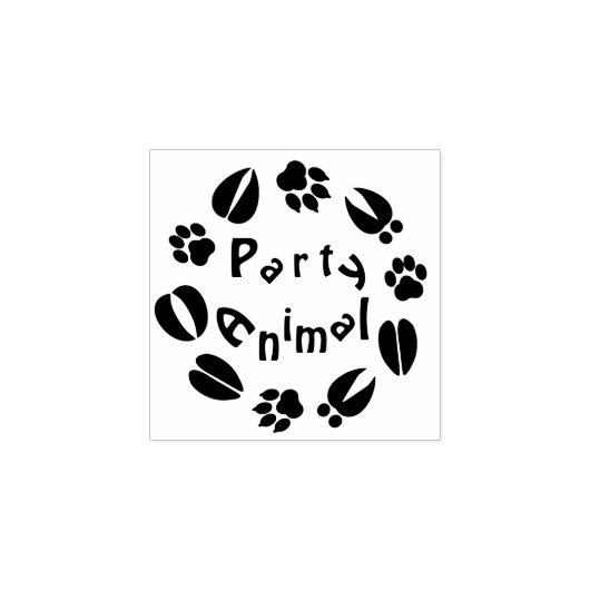 "Party Animal" Rubberstempel (Afrduk)