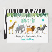 Party Animal Safari Birthday Bedankt (Voorkant / Achterkant)