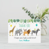 Party Animal Safari Birthday Bedankt (Staand voorkant)