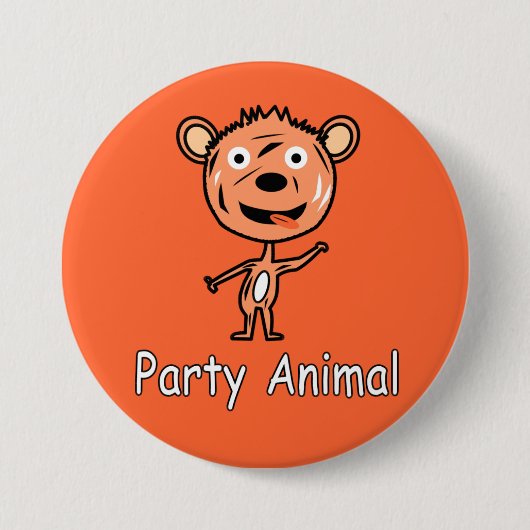 Party Animal Tiger Ronde Button 7,6 Cm (Voorkant)