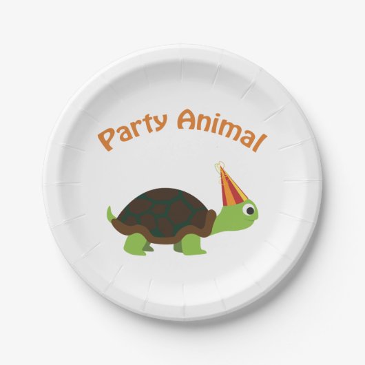 Party Animal Turtle Papieren Bordje (Voorkant)