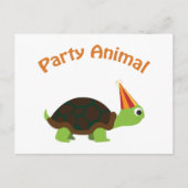 Party Animal Turtle Uitnodiging Briefkaart (Voorkant)