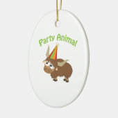 Party Animal Yak Keramisch Ornament (Links)
