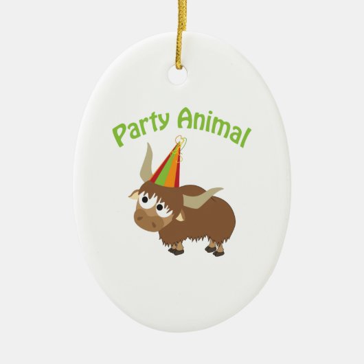 Party Animal Yak Keramisch Ornament (Voorkant)