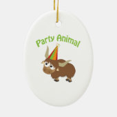 Party Animal Yak Keramisch Ornament (Achterkant)