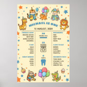 Party Animals 1e verjaardags mijlpaal tijdlijn Poster (Voorkant)