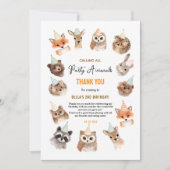 Party Animals 2nd Birthday | Cute Jungle Animal Bedankkaart (Voorkant)