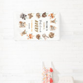 Party Animals 2nd Birthday | Cute Jungle Animal Spandoek (Insitu)