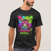 Party Animals Baseball Funny Monkey Baseball Lover T-shirt (Voorkant)