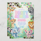 Party Animals Birthday Colorful Rainbow  Kaart (Voorkant / Achterkant)