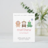 Party Animals Birthday Simple Invitation Briefkaar Briefkaart (Staand voorkant)