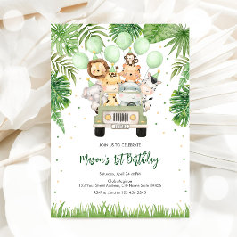 Party Animals Boy Birthday Invitation Kaart
