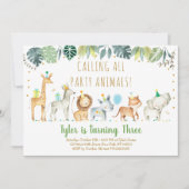 Party Animals Boy Safari Dag Kaart (Voorkant)
