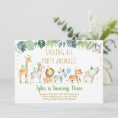 Party Animals Boy Safari Dag Kaart (Staand voorkant)