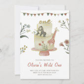 Party Animals Cake l Wild Een 1e verjaardag Kaart (Voorkant)