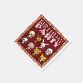 Party Animals, Chevron Birthday Party Napkin Servet (Hoek)