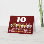 Party Animals, Chevron Birthday Wenskaart (Voorkant)