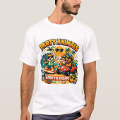 Party Animals Funny Cartoon T-Shirt (Voorkant)