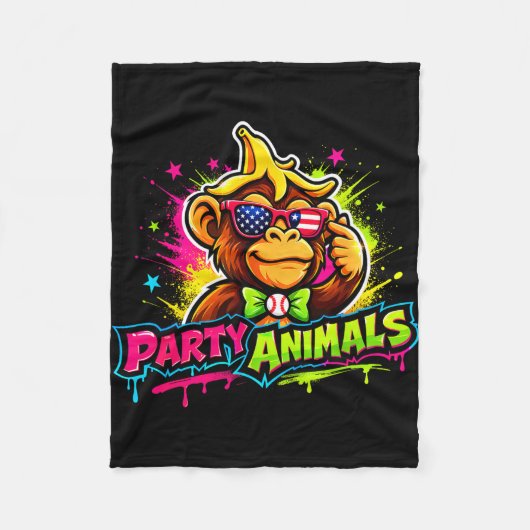 Party animals honkbal jersey fleece deken (Voorkant)