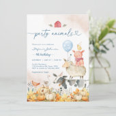 Party Animals Kids Birthday Invitation Kaart (Staand voorkant)