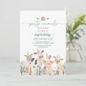 Party Animals Kids Birthday Invitation Kaart (Staand voorkant)