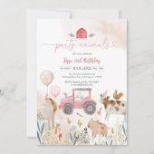 Party Animals Kids Birthday Invitation Kaart (Voorkant)