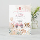 Party Animals Kids Birthday Invitation Kaart (Staand voorkant)