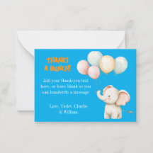 "Party Animals" Kids Birthday Thank You Card