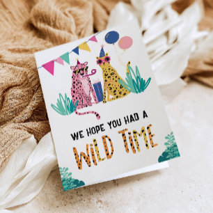 Party Animals Kind's verjaardagsfeest bedankkaart