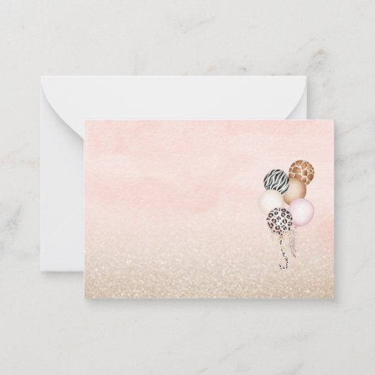 Party Animals Leopard Print Oerwoud Wild dank je Notitiekaartje (Achterkant)