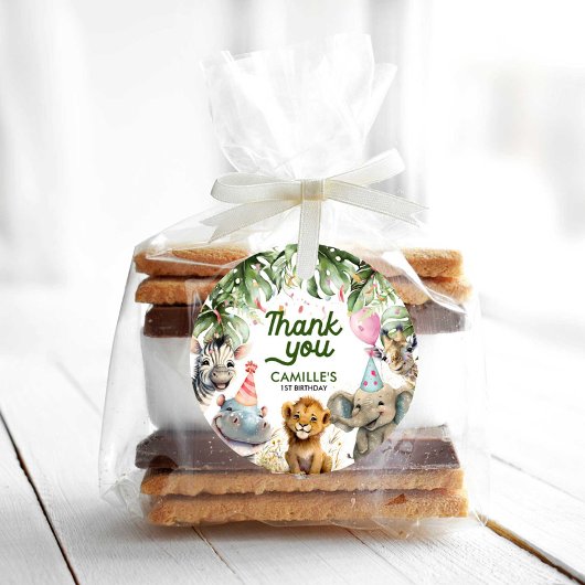 Party Animals Oerwoud Gepersonaliseerd Dank u Bedankjes Labels