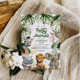 Party Animals Oerwoud Safari Birthday Invitation Kaart