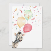 Party Animals Oerwoud Safari Birthday Invitation Kaart (Achterkant)