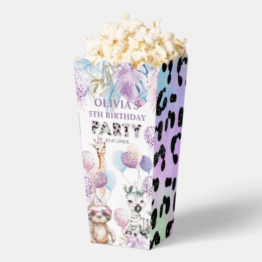 Party Animals Oerwoud Safari Verjaardag Popcorn Bedankdoosjes (Popped)